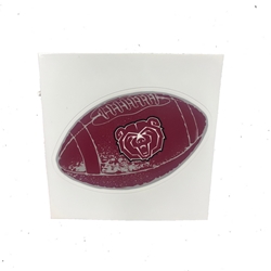 SDS Design Bear Head Football 3" Maroon Sticker