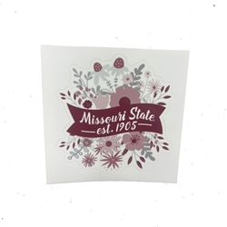 SDS Design Missouri State Est. 1905 Floral Ribbon 5" Sticker