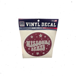 SDS Design Missouri State & Stars Circular Maroon & Gray Vinyl  Decal