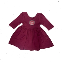 CKW Bear Head Toddler Maroon Dress