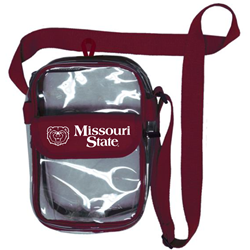 Storm Duds Bear Head Missouri State Maroon Clear Crossbody Stadium Bag