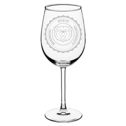 Missouri State University Bear Head Faux Seal Wine Glass