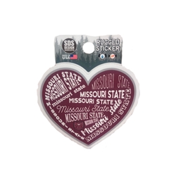 SDS Design Missouri State Bear Head Rugged Heart 3.5" Sticker