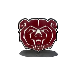 Ironworks Bear Head Maroon Desk Topper