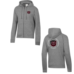 Gear Bear Head Zip Up Gray Hoodie