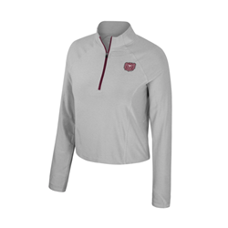 Colosseum Bear Head Ladies Gray Quarter Zip