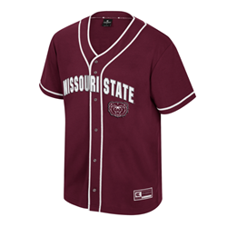 Colosseum Missouri State Bear Head Maroon Baseball Jersey