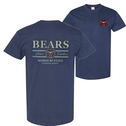 Original Bearwear Bears Classic Tradition Missouri State Springfield, MO Blue Tee