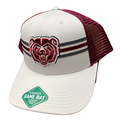 Legacy Bear Head White and Maroon Hat