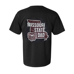 Comfort Colors Bear Head MO State Dad Missouri State Dad Black Tee