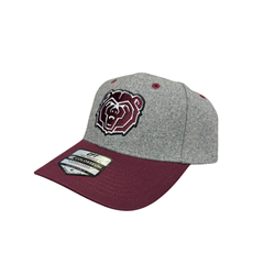 Colosseum Bear Head Maroon and Grey Hat