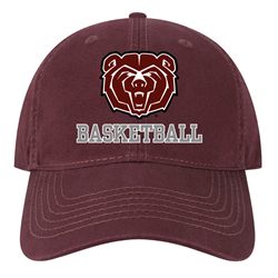 The Game Bear Head Basketball Maroon Hat