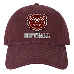 The Game Bear Head Softball Maroon Hat