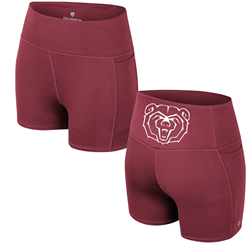 Colosseum Biker Shorts With Bear Head Maroon