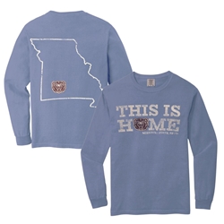 Original Bearwear  Bear Head This Is Home  Blue Long Sleeve Shirt