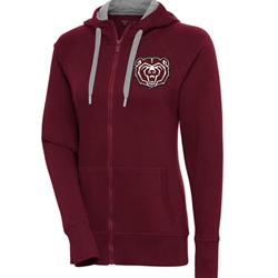 Antigua Bear Head  Womens Maroon Jacket With Hoodie