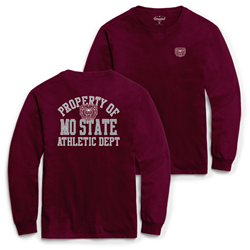 League Property Of Bear Head Mo State Athletic Dept Maroon Long Sleeve Tee