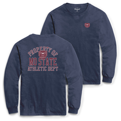 League Property Of Bear Head Mo State Athletic Dept Denim Long Sleeve Tee
