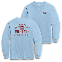 League Property Of Bear Head Mo State Athletic Dept Light Blue Long Sleeve