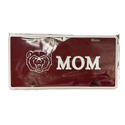 Spirit Bear Head Mom  Maroon License Plate