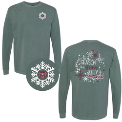 Original Bearwear Bear Head Snowflake Tis the Season to be Beary Jolly Missouri State Long Sleeve