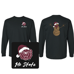 Original Bearwear Bear Head Holiday Basketball Snowman Black Long Sleeve