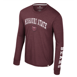 Colosseum Missouri State Bear Head Maroon Long Sleeve