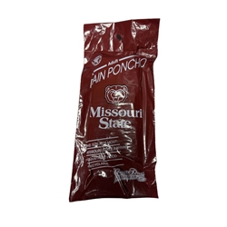 Game Day Rain Gear Bear Head Missouri State Adult Rain Poncho