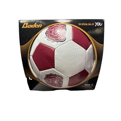 Baden Bear Head Maroon and White Soccer Ball