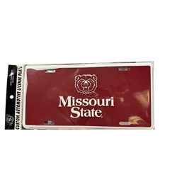 Spirit Bear Head Missouri State Maroon License Plate
