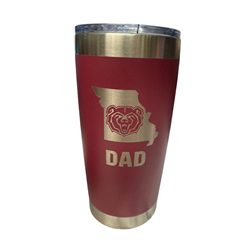 RFSJ Shape of Missouri Bear Head Dad Maroon Tumbler