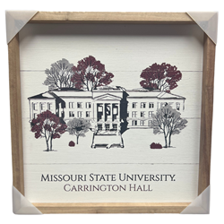 Kendrick Missouri State University Carrington Hall Wooden Sign