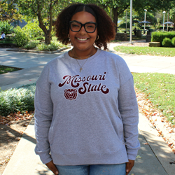 Pressbox Missouri State Bear Head Gray Crewneck