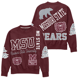 Locale All Over Logo Maroon Crewneck