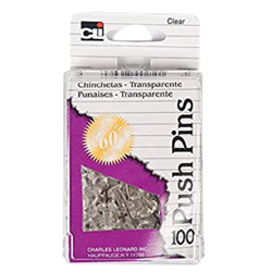 Charles Leonard, Inc. 100 Count Clear Push Pins