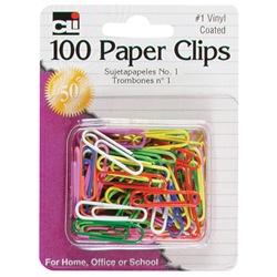 Charles Leonard, Inc. 100 Assorted Colored Paper Clips
