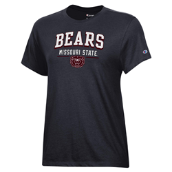 Champion Bears Missouri State Bear Head Ladies Black Tee