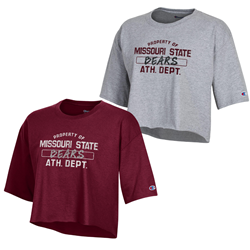 Champion Property of Missouri State Bears Ath. Dept. Ladies Short Sleeve Crop Tee