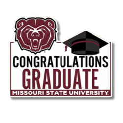 Color Shock Bearhead Graduation Cap Congratulations Graduate Missouri State University Lawn Sign