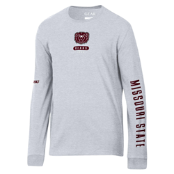 Gear Bear Head Bears 1905 Grey Long Sleeve Tee