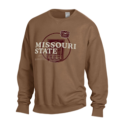 Comfort Wash Missouri State Fight Song Brown Crewneck