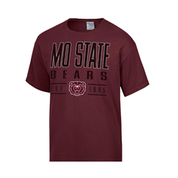 Comfort Wash MO STATE BEARS Bear Head 1905 Maroon Tee