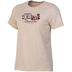 Gear 1905 Missouri State Bear Head Missouri State University Ladies Khaki Short Sleeve Tee