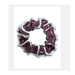 USA Bear Head Ladies Maroon-White Scrunchie