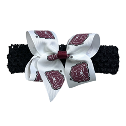 USA Bear Head White Bow Head Band