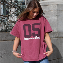 Chicka-d 05 Missouri State Ladies Maroon Oversized Tee