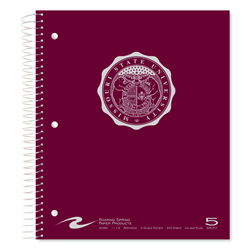 Roaring Springs Missouri State University Faux Seal Maroon 5 Subject Notebook