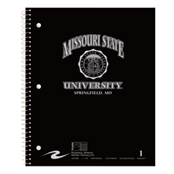 Roaring Spring Missouri State Faux Seal University Springfield, MO Black 1 Subject Notebook
