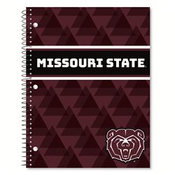 Roaring Spring Missouri State Bear Head Maroon 1 Subject Notebook