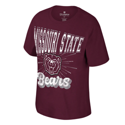 Colosseum Missouri State Bear Head Bears Ladies Maroon Tee